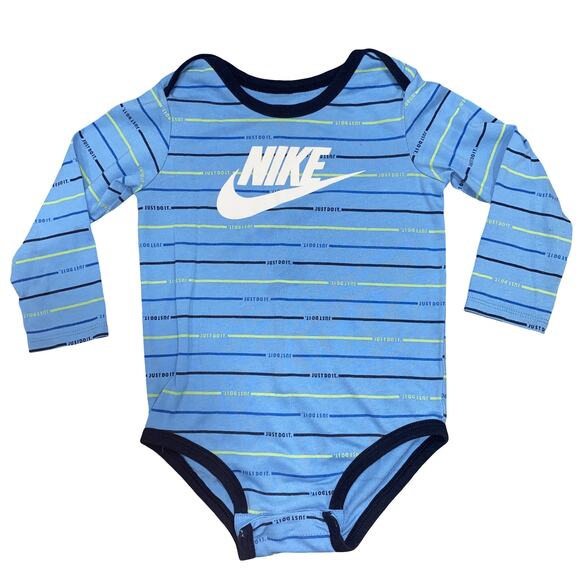 NIKE Just Do It 2 Pack Long Sleeve bodysuit onesies 24M Blue - Picture 2 of 12
